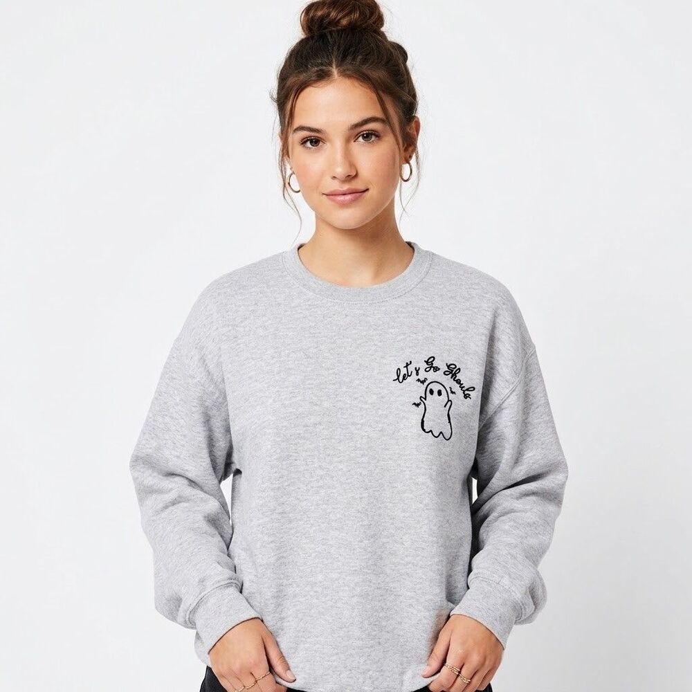 Altar'd State Let's Go Ghouls Halloween Crew Neck Sweatshirt Size S Oversize NEW